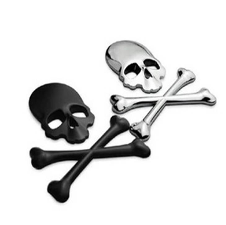 Zootude Black car metal personality skull sticker skull body sticker ghost head sticker 3D stereo car tail sticker decoration sticker