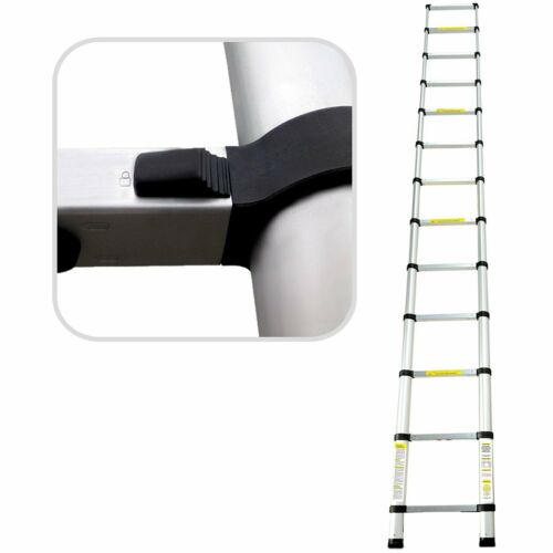 NALULI New 3.8M 1.9 + 1.9M Multipurpose Aluminum Alloy Telescopic Style Folding Extension Extenable Ladder