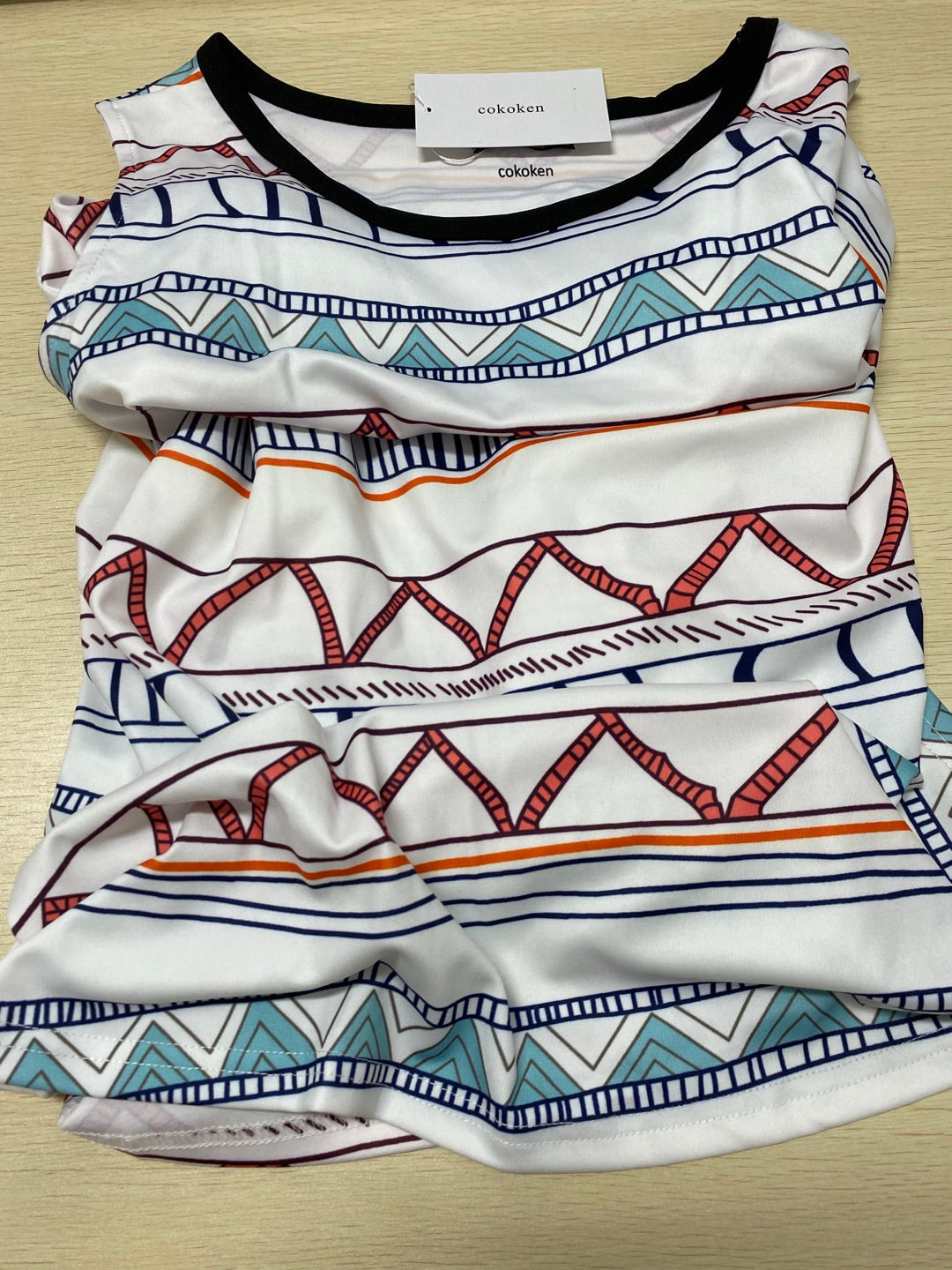 cokoken Women Fashion Casual Stripe Print Loose-Fit Sleeveless T-Shirt Tunic Tank Top