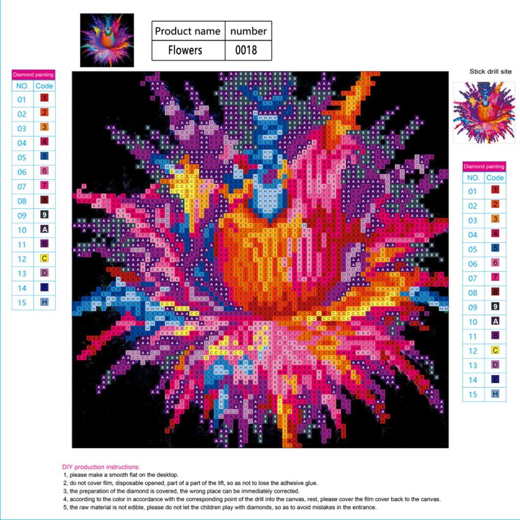 KULIYOLI DIY 5D Diamond Painting kits Rhinestone Flower Embroidery Painting Cross Stitch Kit Home  Wall Decorat