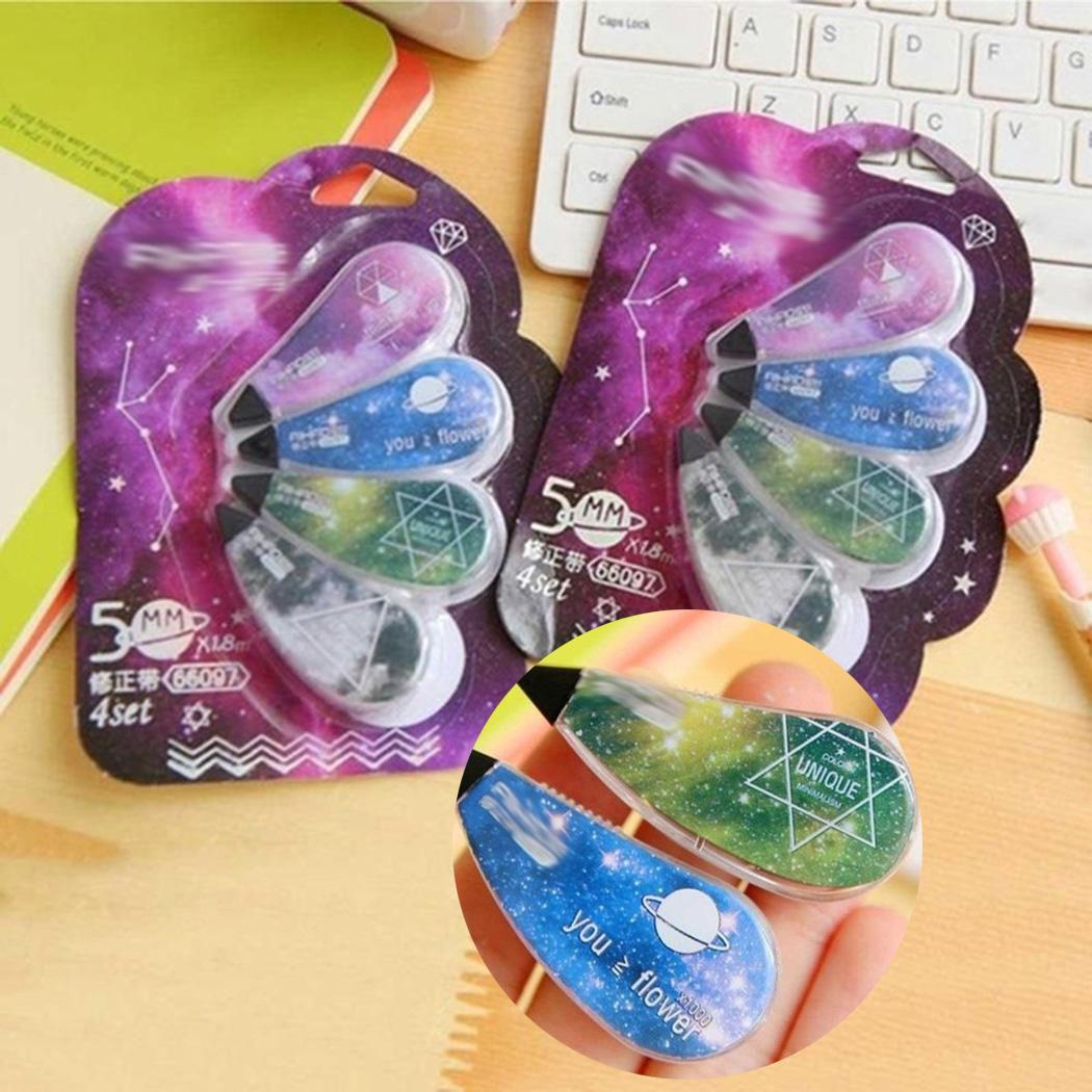 KULIYOLI 4Pcs/pack Starry Sky Correct Tape Stationery Student Gift School Office Supplies