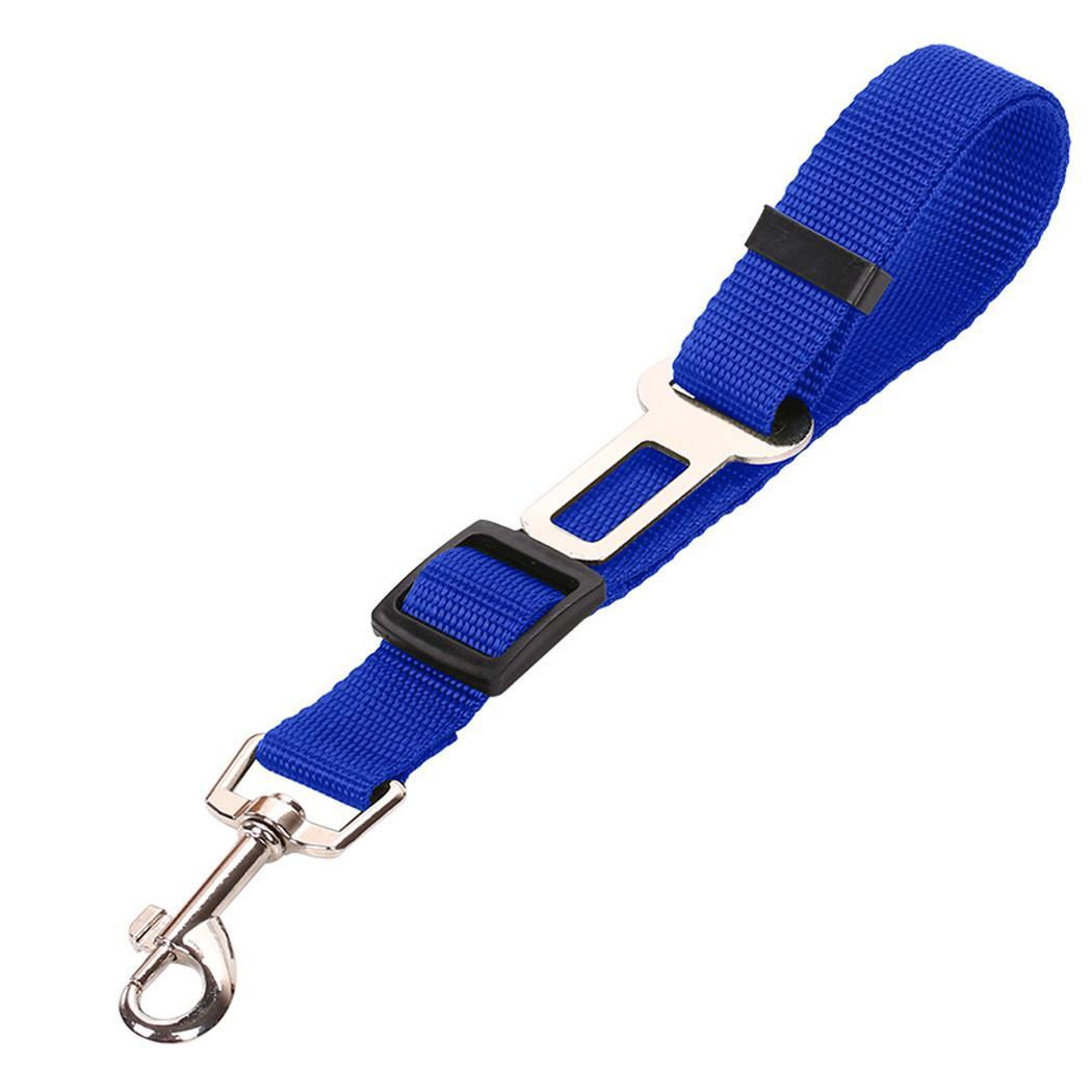 HugoDimon Pet car safety rope ring dog car seat belt rear seat traction belt traction rope-blue