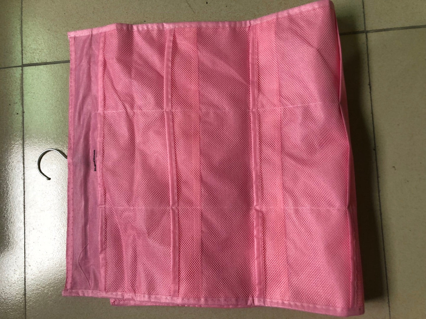 HugoDimon Pink front 12 grids-reverse side 18 grids Han Feizi storage finishing bag Oxford cloth wall-mounted double-sided underwear