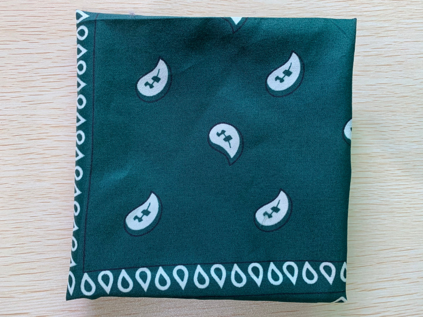 Capible Paisley square with melon seed flower dark green